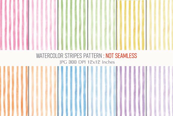 Download Watercolor Stripes Pattern Digital Paper - Digital paper Collection