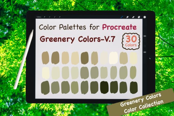 Download Procreate Color Palette-Greenery V.7 - Premium Bundle