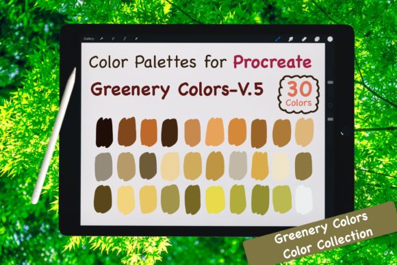 Download Procreate Color Palette-Greenery V.5 - Premium Bundle