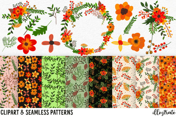 Download Flower Clipart and Seamless Patterns - Seamless patterns Collection