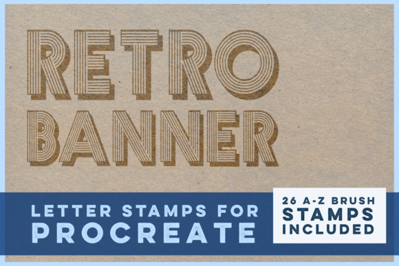 Download Retro Banner Letter Stamp Brushes - Premium Resources