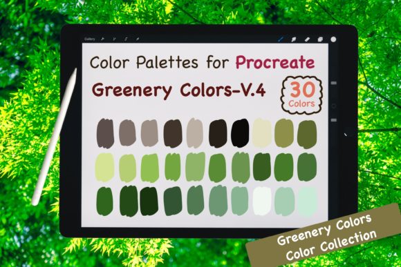 Download Procreate Color Palette-Greenery V.4 - Premium Bundle