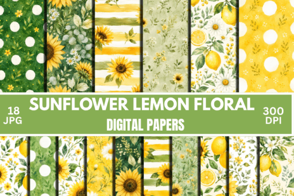 Download Summer Sunflower Patterns, Digital Paper - Digital paper Collection
