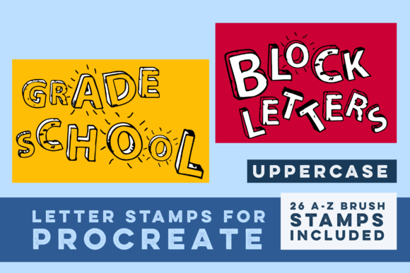 Download Grade School Block Letter Stamps - Premium Resources